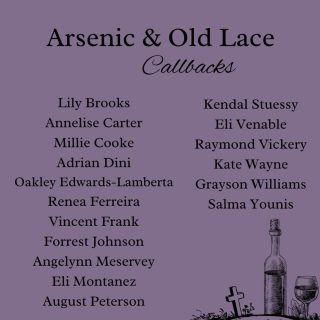 Thank you to everyone who auditioned and congratulations to everyone who made callbacks!! Break legs tomorrow 3:20-5:30 in the theatre!!