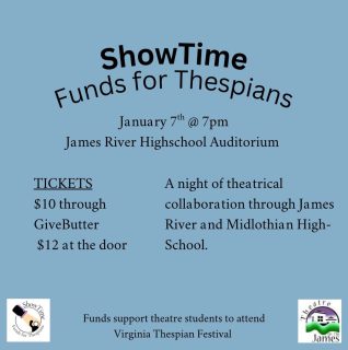 Join us January 7th at 7pm for a night of theatrical one-acts!! https://givebutter.com/showtime2026?utm_source=ig&utm_medium=social&utm_content=link_in_bio&fbclid=PAdGRleAO-bfZleHRuA2FlbQIxMQBzcnRjBmFwcF9pZA8xMjQwMjQ1NzQyODc0MTQAAaf-AOmLkjOM0NILTNSaDjEf5cgx8EfxZ5joZpS2W0sBPqe4kYwExqeH-tWVAw_aem_PZUfbuwrZmMIWVToPYY4cA